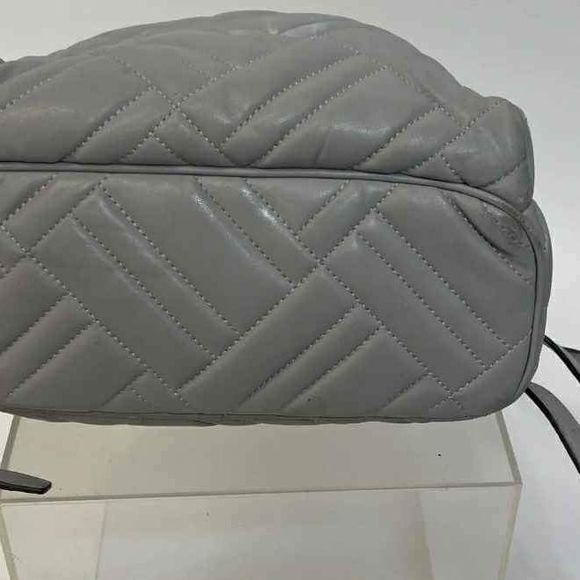 Michael Kors MK Designer Gray Quilted Chevron Backpack Shoulder Bag - Picture 6 of 9